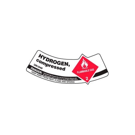 Accuform Accuform Gas Cylinder Shoulder Label, Hydrogen Compressed, Vinyl Adhesive, 5/Pack MCSLHYRVSP